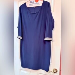 MSK Blue Dress with Elegant Detailing FREE SHIPPING